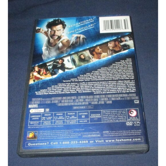 X-Men Origins: Wolverine (DVD, Canadian, Widescreen, 2010) - Picture 3 of 3